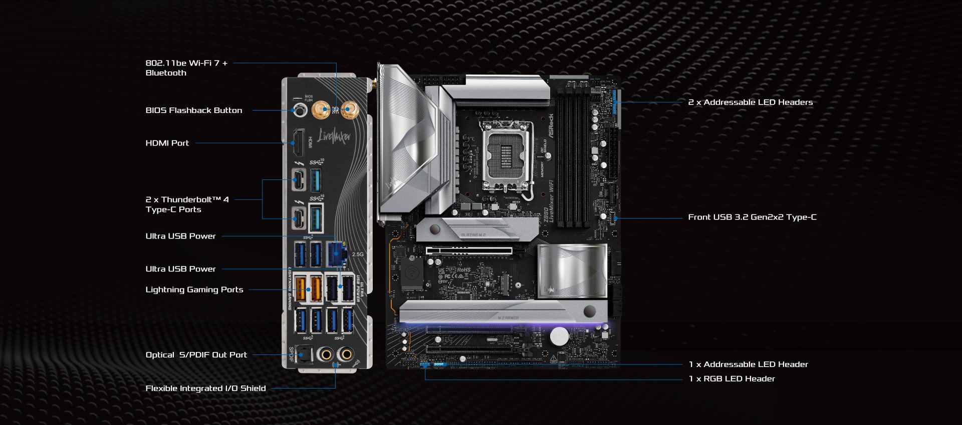 ASRock Z890 LiveMixer WiFi LGA 1851 ATX Motherboard - Newegg.com